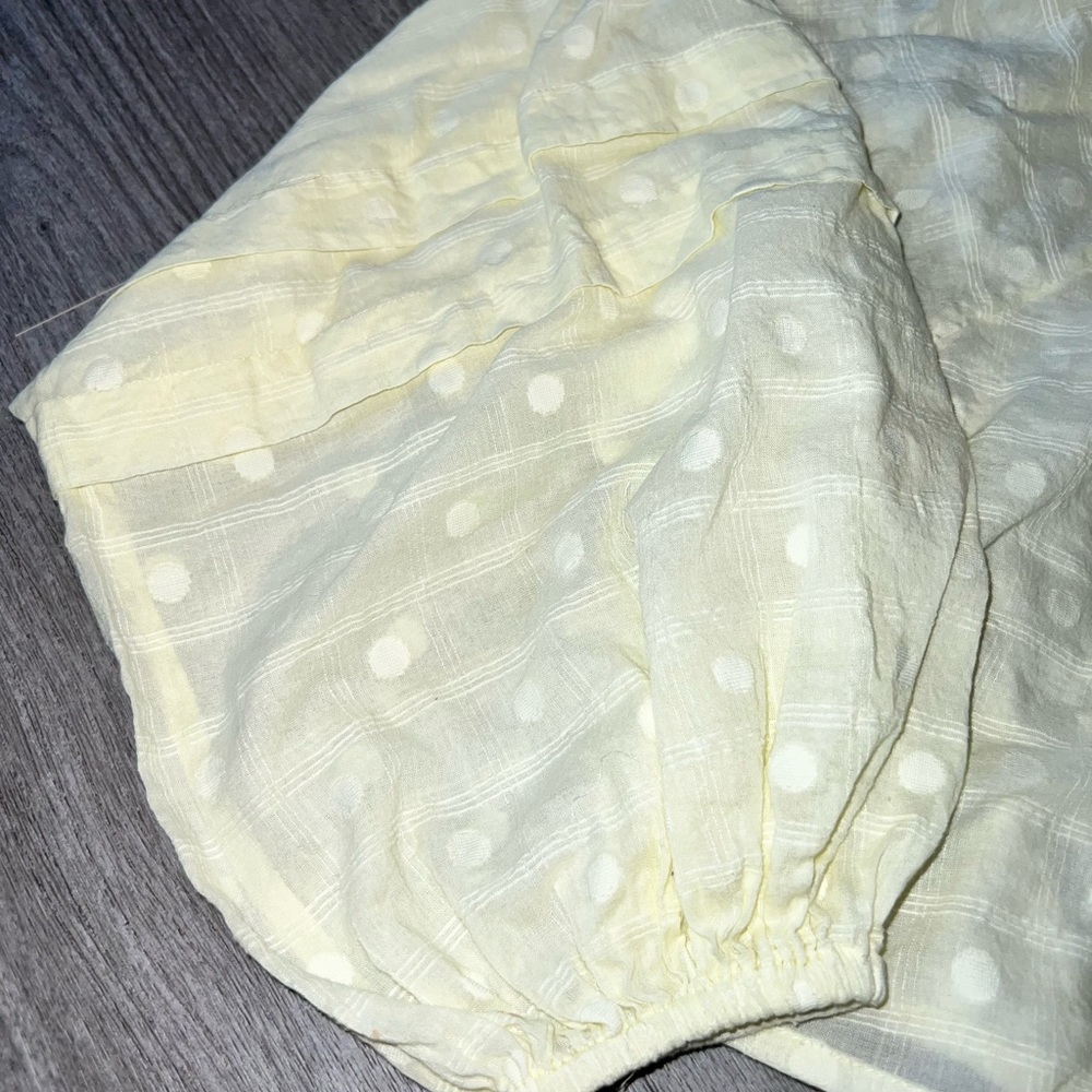 Free People Long Sleeve Yellow Bubble Sleeve Top with Buttons - Picture 6 of 10